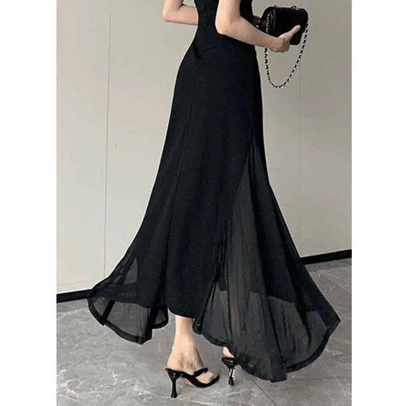 Elegant Sheer Black Dress