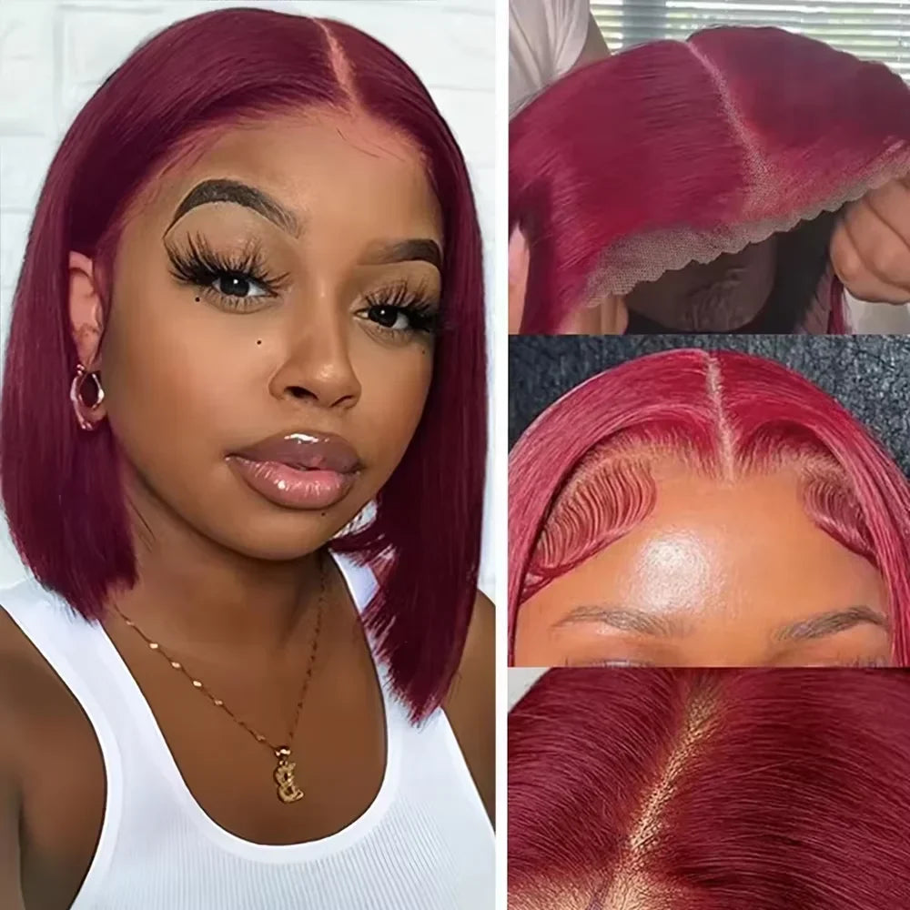 Straight Red Bob Wig