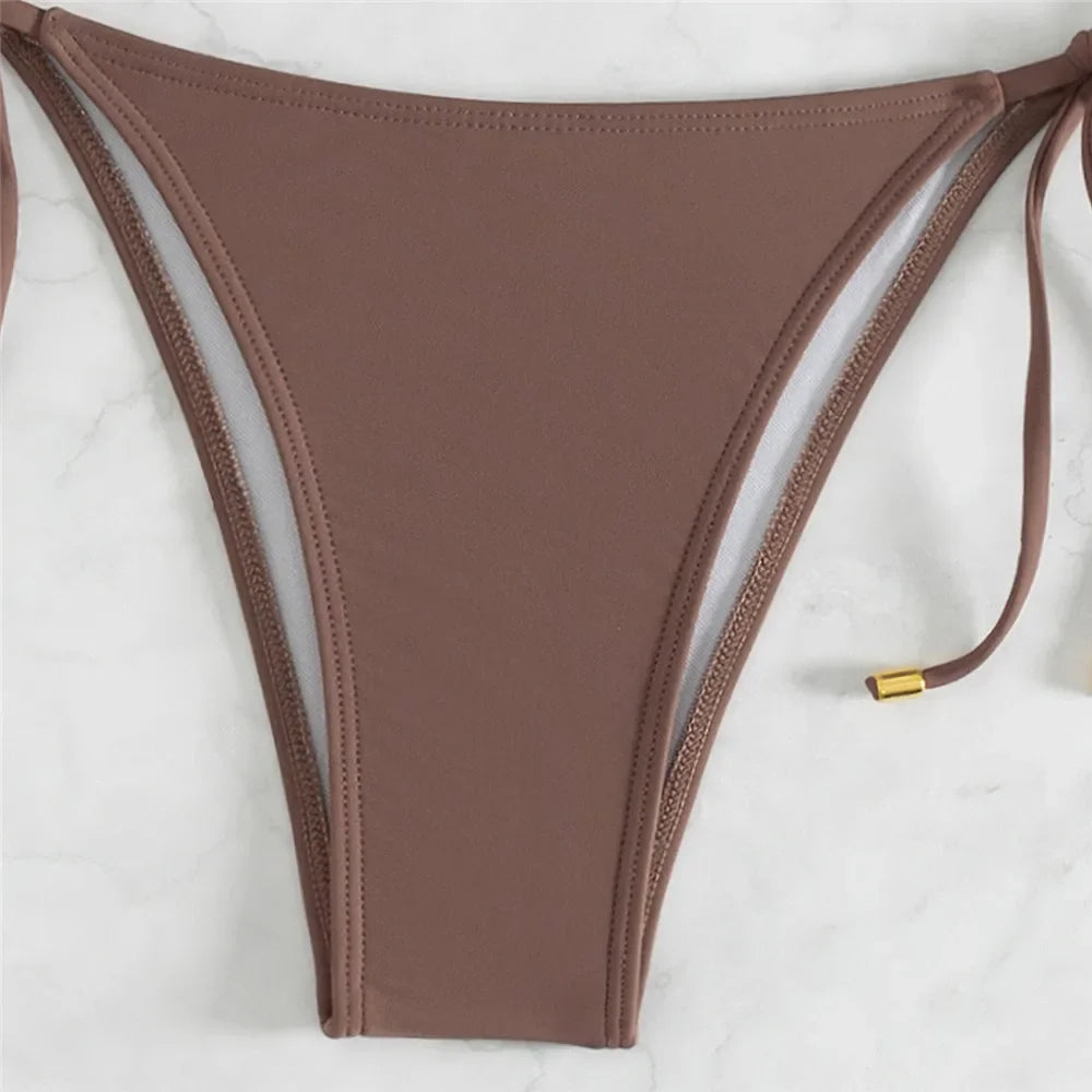 Sexy Brown Thong Bikini