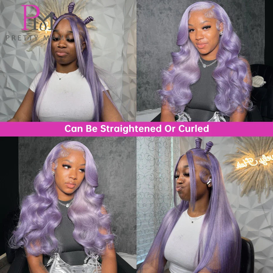 Purple Straight Lace Wig