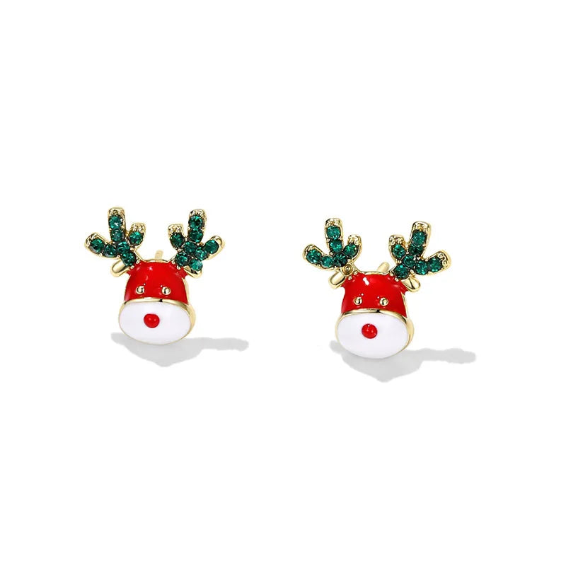 Christmas Green Bowknot Bell Earrings