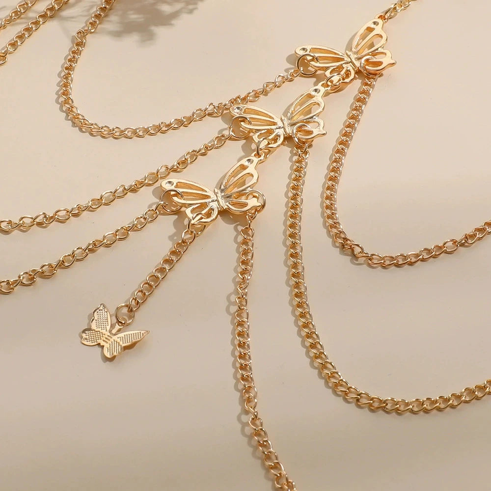 Multi Layer Butterfly Leg Chain