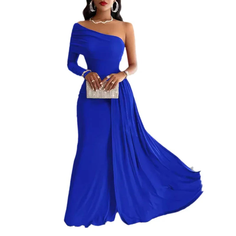Elegant One-Shoulder Gown