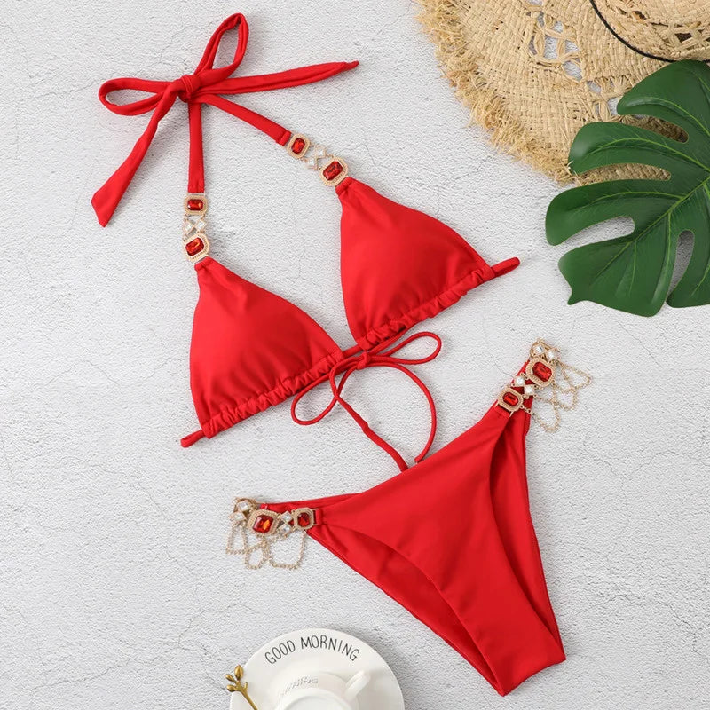 Rhinestone Push-Up Swimsuit