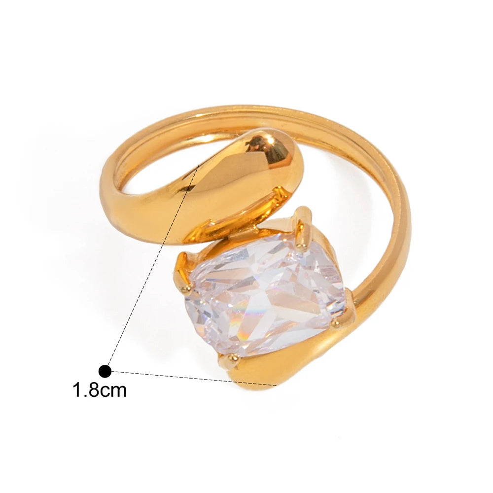 Water Drop Shaped Zircon Rings