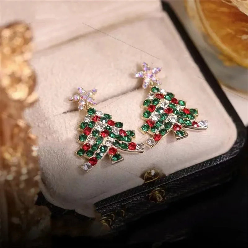 Christmas Green Bowknot Bell Earrings
