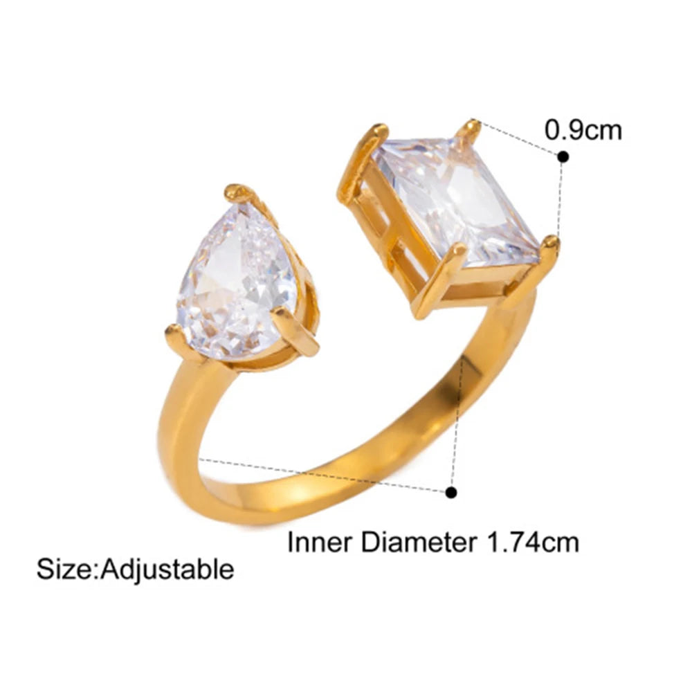 Water Drop Shaped Zircon Rings