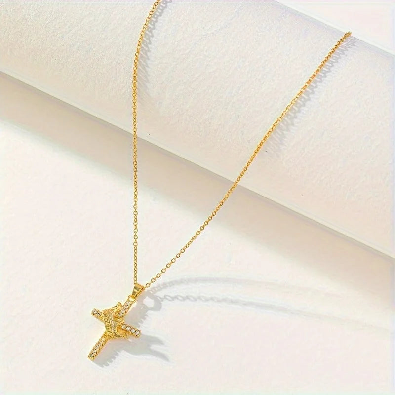 Hip-hop Crown Cross Pendant