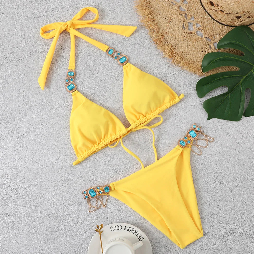 Rhinestone Push-Up Swimsuit