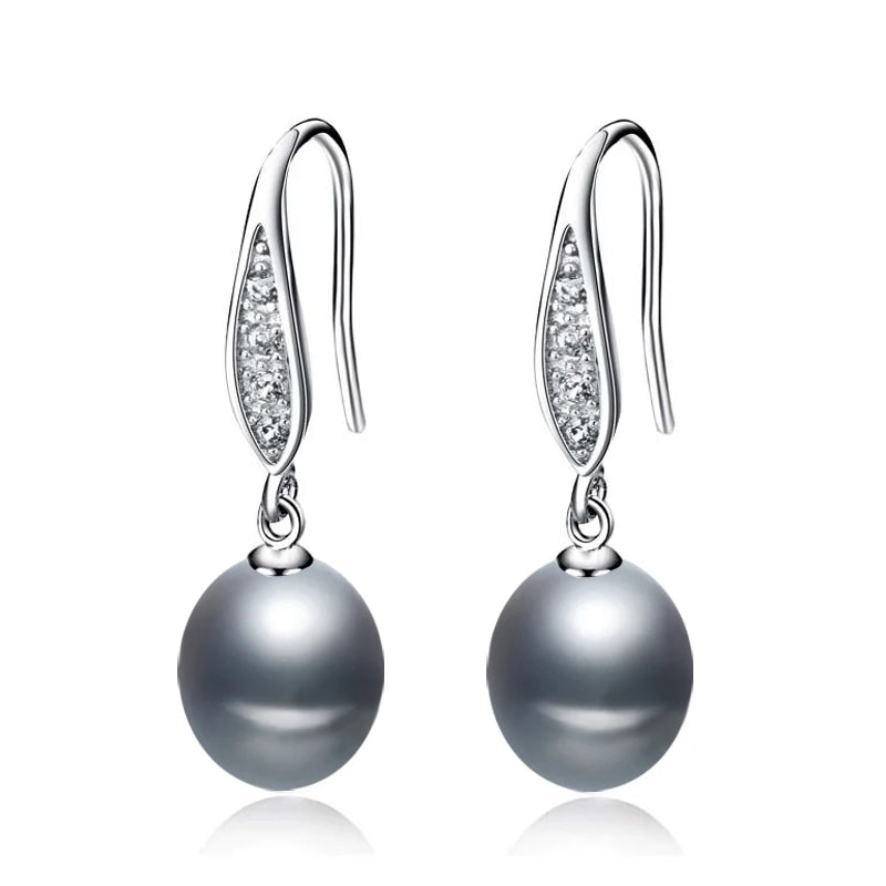 Silver Pearl Drop Earring